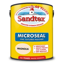 Sandtex® Textured Masonry Paint Magnolia - 5L -Garden Care Shop 12809198 1904871504810031