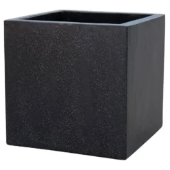 Plaza Cube Planter In Black - 44cm