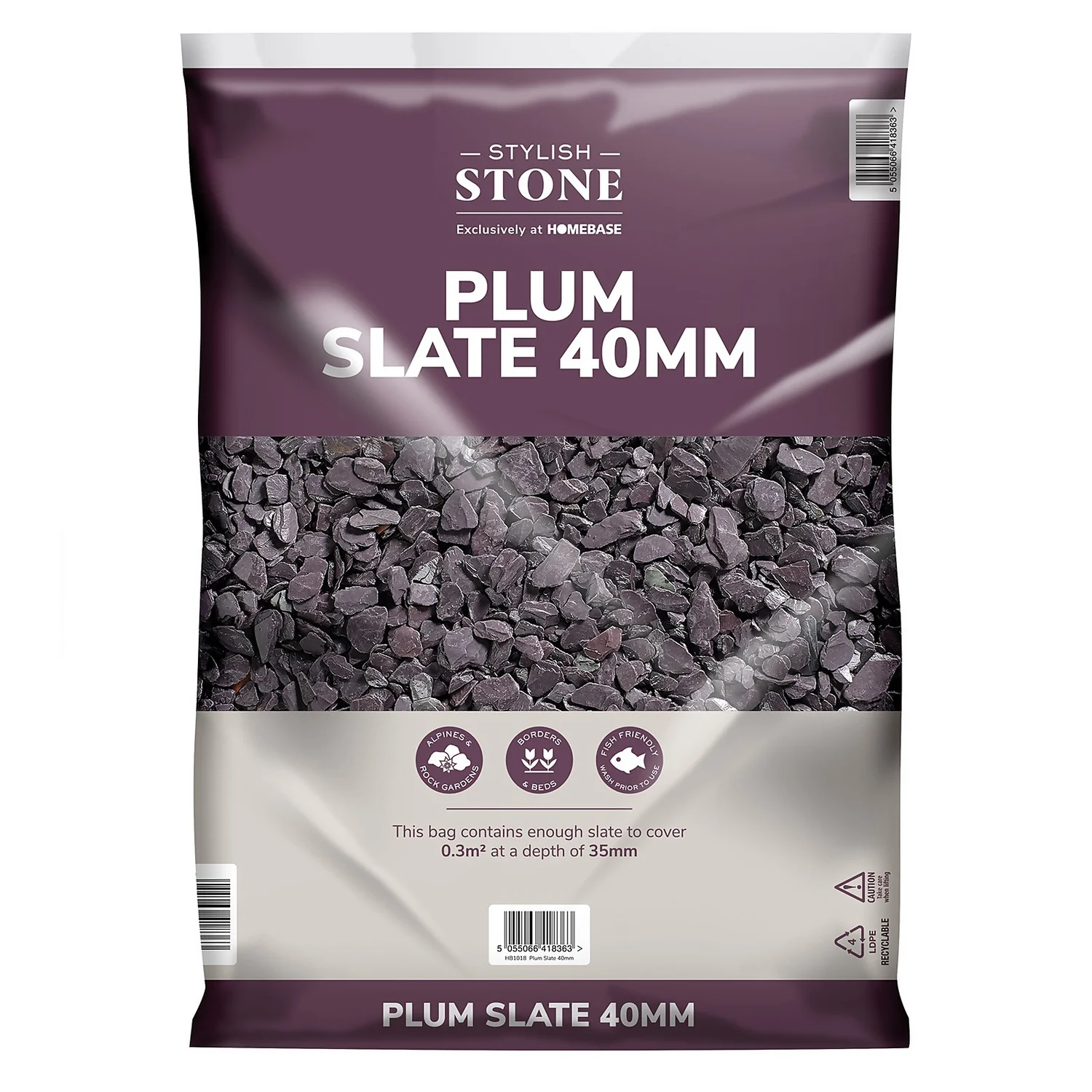 Stylish Stone Plum Slate 40mm - Large Pack - 19kg Stylish Stone Plum Slate 40mm - Large Pack - 19kg -Garden Care Shop 12815204 5194902949043271