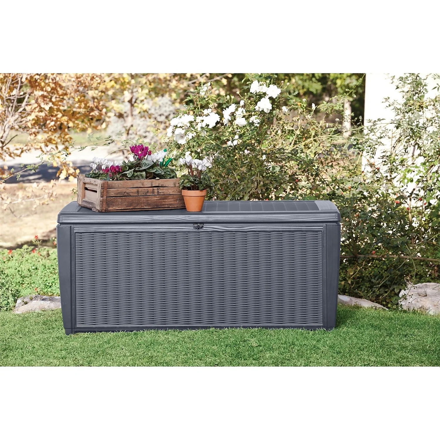 Keter Sumatra Rattan Effect Outdoor Garden Storage Box 511L - Anthracite Keter Sumatra Rattan Effect Outdoor Garden Storage Box 511L - Anthracite -Garden Care Shop 12815762 2124845691814496