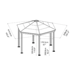 Palram - Canopia Roma Hexagonal Garden Gazebo Grey -Garden Care Shop 12821930 1644833174791166