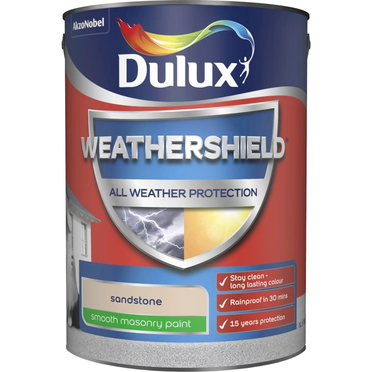 Dulux Weathershield All Weather Smooth Masonry Paint Sandstone - 5L Dulux Weathershield All Weather Smooth Masonry Paint Sandstone - 5L -Garden Care Shop 12822681 6764831917734565