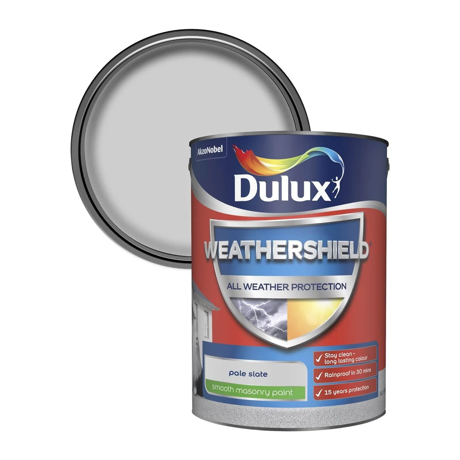 Dulux Weathershield All Weather Smooth Masonry Paint Pale Slate - 5L Dulux Weathershield All Weather Smooth Masonry Paint Pale Slate - 5L -Garden Care Shop 12822847 2124833202313697
