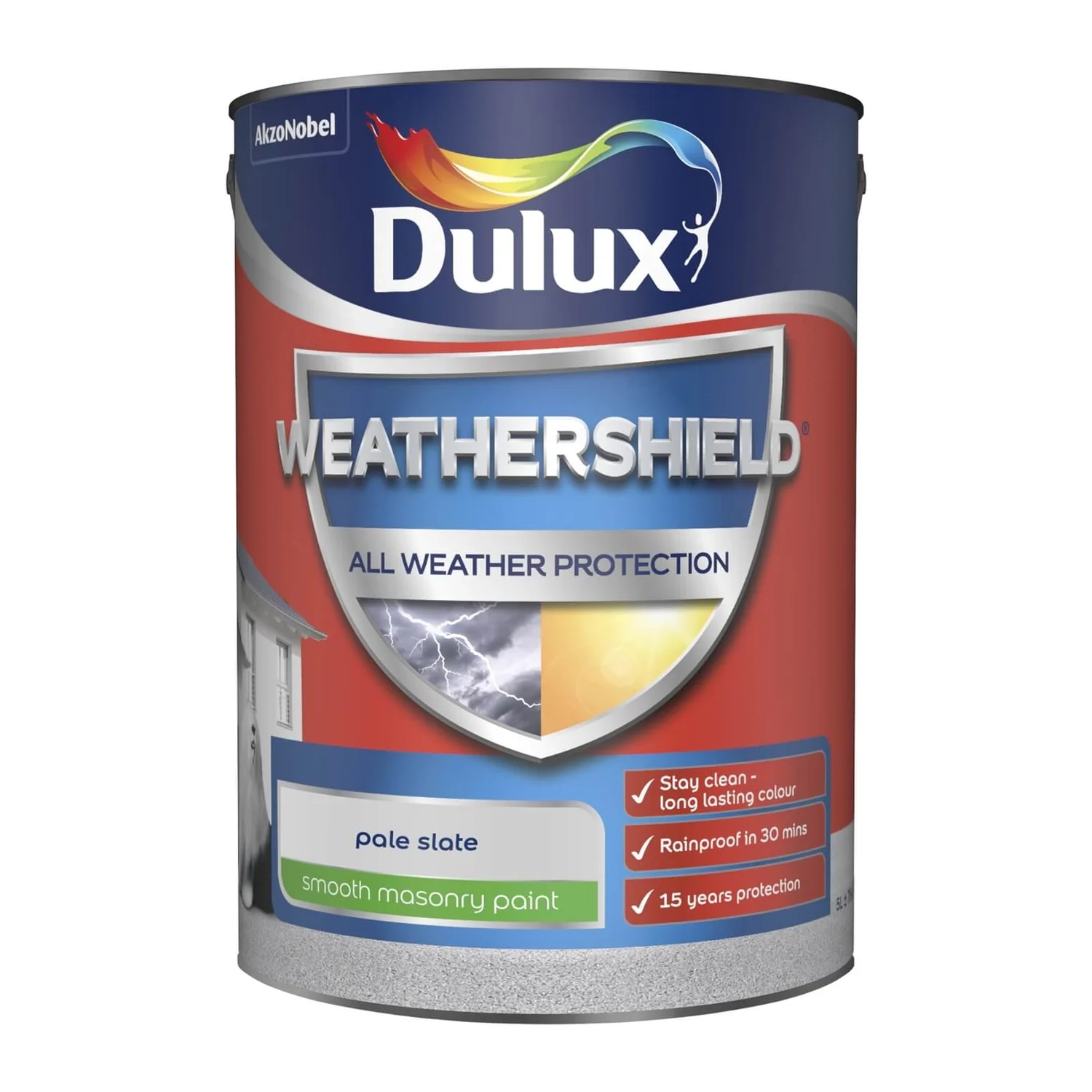 Dulux Weathershield All Weather Smooth Masonry Paint Pale Slate - 5L Dulux Weathershield All Weather Smooth Masonry Paint Pale Slate - 5L -Garden Care Shop 12822847 3994831917030081