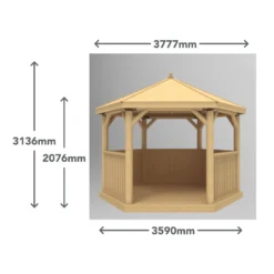 Forest (Installation Included) Thatch Roof Furnished Gazebo - 3.6m - Green -Garden Care Shop 12823704 2554833218574183