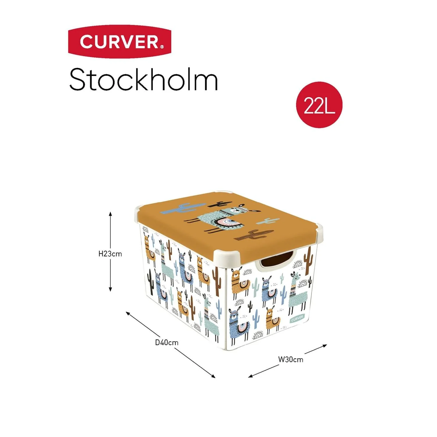 Curver Stockholm Llama Plastic Deco Storage Box - Multi-Coloured - 22L Curver Stockholm Llama Plastic Deco Storage Box - Multi-Coloured - 22L -Garden Care Shop 12824053 3534832983271178