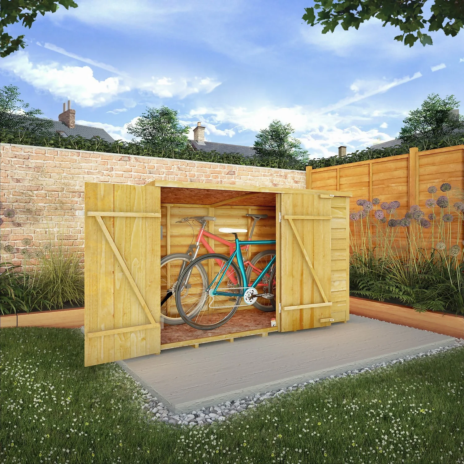 Mercia 6 x 3ft Overlap Pent Bike Shed - incl. Installation Mercia 6 X 3ft Overlap Pent Bike Shed - Incl. Installation -Garden Care Shop 12825544 1414989186047445