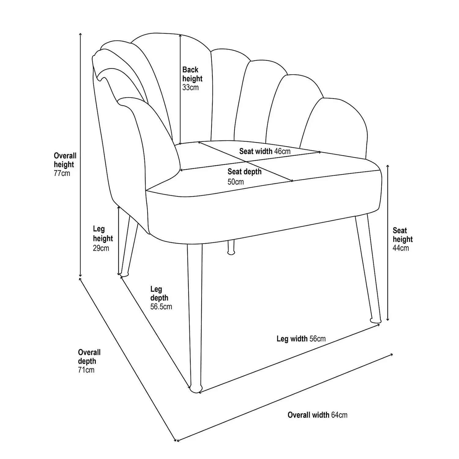 Sophia Scallop Occasional Chair - Blush Sophia Scallop Occasional Chair - Blush -Garden Care Shop 12836665 1155014368372684