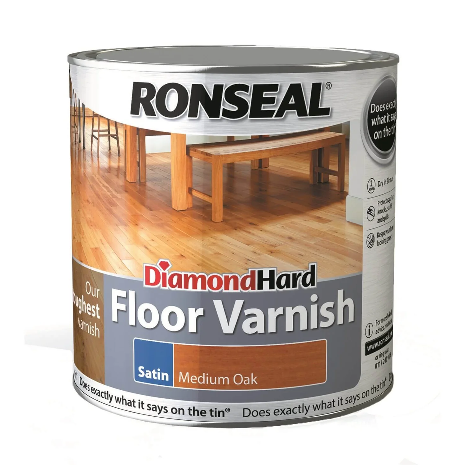 Ronseal Diamond Hard Floor Varnish Medium Oak- 2.5L Ronseal Diamond Hard Floor Varnish Medium Oak- 2.5L -Garden Care Shop 12845340 5014831916365476