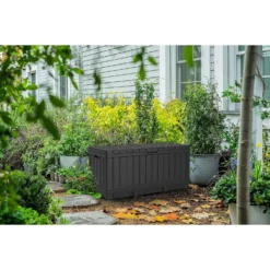 Keter Kentwood Outdoor Garden Storage Box 350L - Graphite -Garden Care Shop 12885762 3464899008568981