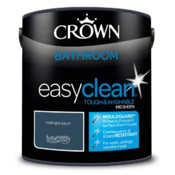 Crown Easyclean® Mouldguard+ Bathroom Mid Sheen Washable Multi Surface Paint Midnight Navy® - 2.5L -Garden Care Shop 12886764 2094853415810933
