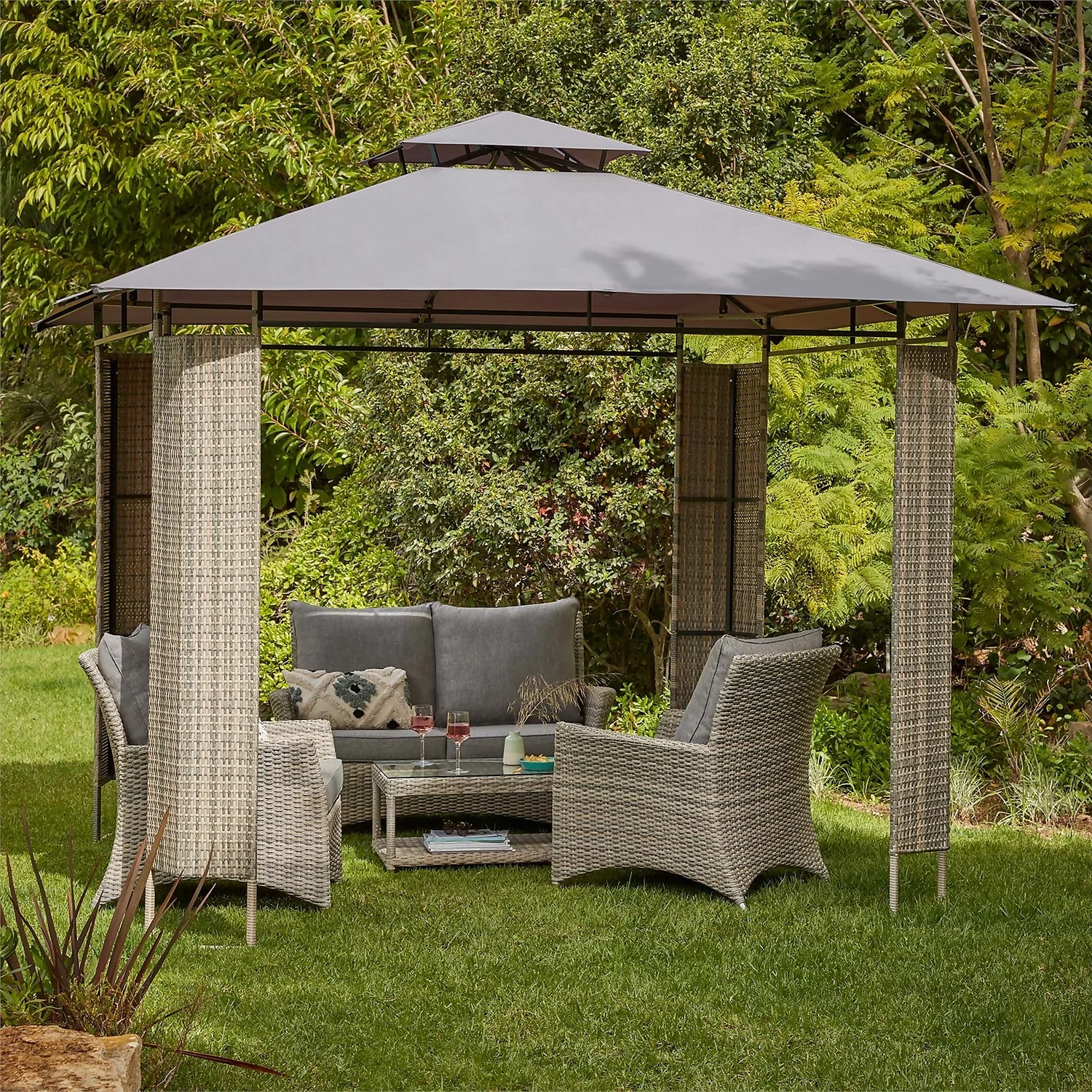 Florence Gazebo with Rattan Panels Florence Gazebo With Rattan Panels -Garden Care Shop 12887045 2114843668941715
