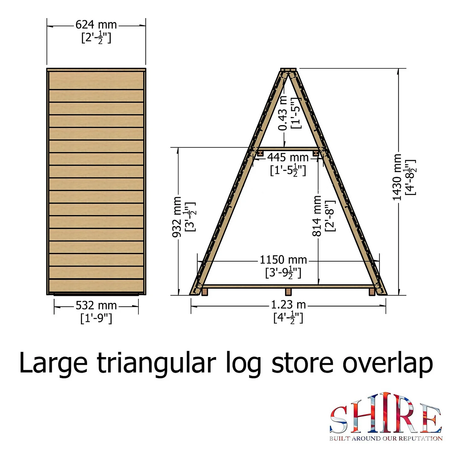 Shire Large Triangular Log Store Shire Large Triangular Log Store -Garden Care Shop 12887195 9954851584676747