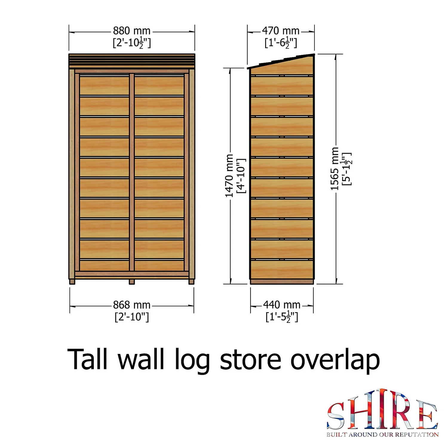Shire Tall Wall Log Store - 3x1.5ft Shire Tall Wall Log Store - 3x1.5ft -Garden Care Shop 12887202 2044851593436426