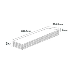 Plancs White Slate Self-Adhesive Vinyl Floor Tile - 5pc Pack Covers 0.93sqm -Garden Care Shop 12968597 4854946463268914