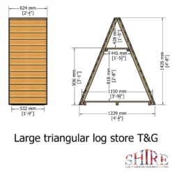 Shire Large Triangular Log Store Tongue And Groove 4 Shire Large Triangular Log Store Tongue And Groove -Garden Care Shop 13082827 1554862456500944