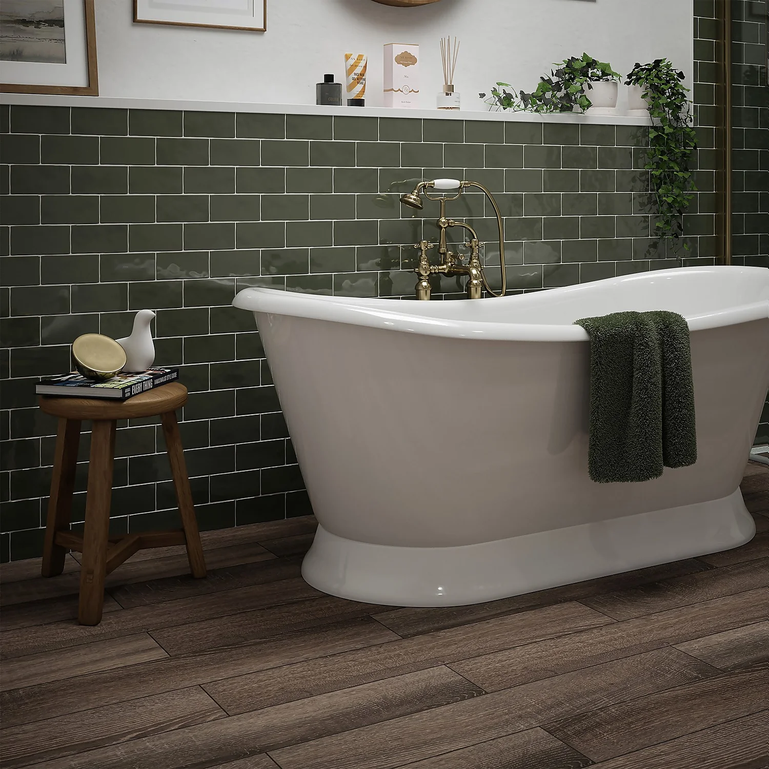 Country Living Artisan Moss Green Ceramic Wall Tile 75 x 150mm - 0.5sqm Pack Country Living Artisan Moss Green Ceramic Wall Tile 75 X 150mm - 0.5sqm Pack -Garden Care Shop 13220561 1404909608188466