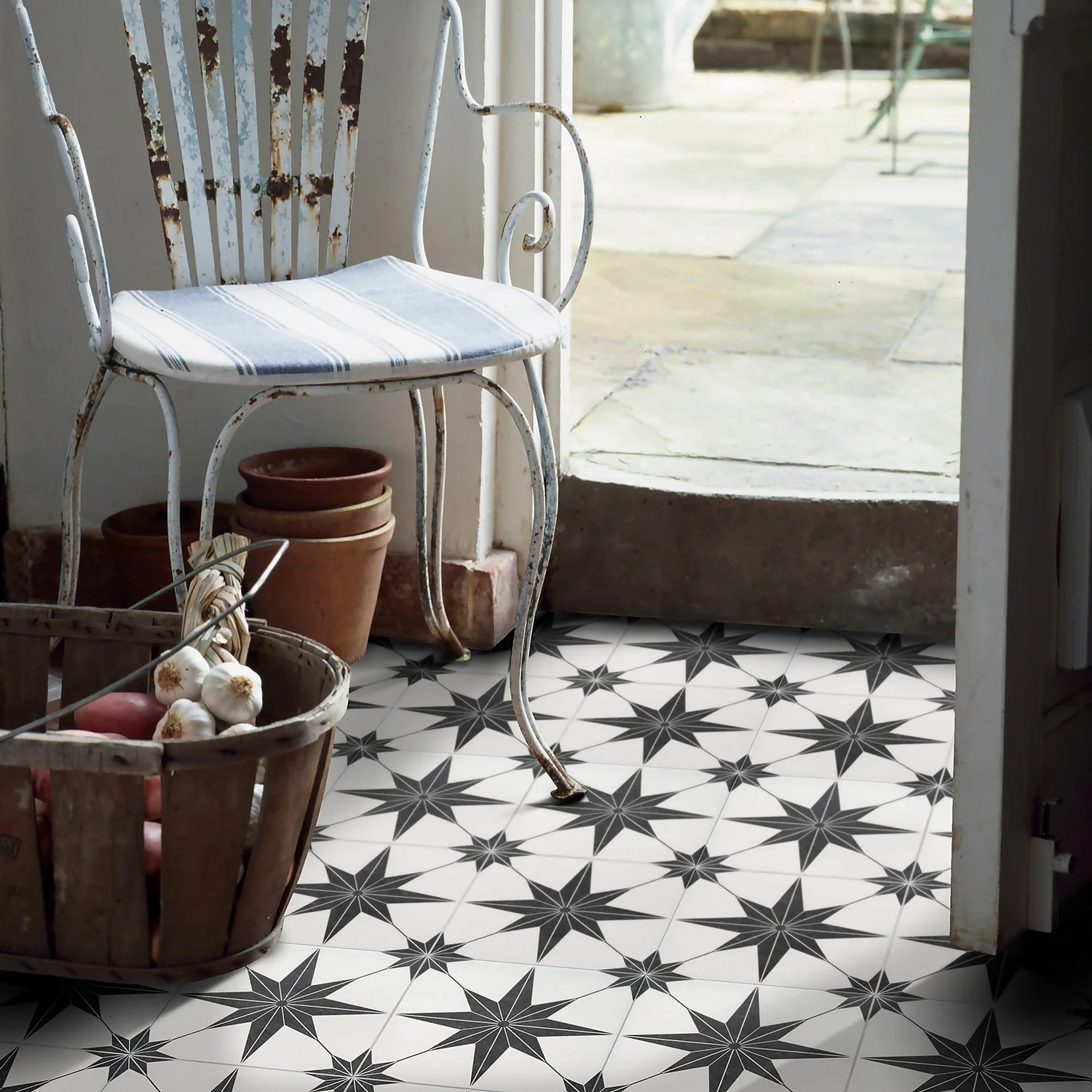 Country Living Starry Skies White Light Porcelain Floor & Wall Tile 1.42sqm pack - 450x450mm Country Living Starry Skies White Light Porcelain Floor & Wall Tile 1.42sqm Pack - 450x450mm -Garden Care Shop 13220583 1385051391029343