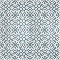 Fiore Teal / White Victorian Pre-scored Porcelain Wall & Floor Tile 450 X 450mm - 1.42sqm Pack -Garden Care Shop 13220597 1194916349962280