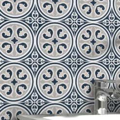 Fiore Vintage Floral Porcelain Wall & Floor Tile 200 X 200mm - 0.52sqm Pack -Garden Care Shop 13220600 4604924677995874