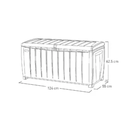 Keter Ace Outdoor Garden Storage Box 124 X 55 X 62.5 Cm - Grey And Black -Garden Care Shop 13432924 1804947994784994