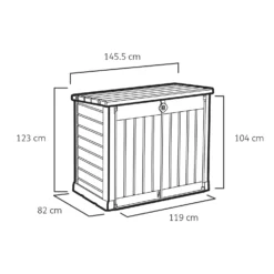 Keter Store It Out Ace Outdoor Garden Storage Shed 1200L - Grey / Graphite -Garden Care Shop 13531577 1964925770704849