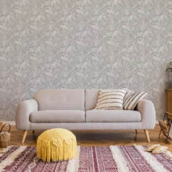Fresco Artisan Leaf Grey Wallpaper -Garden Care Shop 13991879 5245003723099943