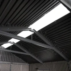 Lifetime 7x7ft Outdoor Storage Shed - Rough-Cut Grey -Garden Care Shop 13997403 1605000055011244