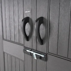 Lifetime 7x7ft Outdoor Storage Shed - Rough-Cut Grey -Garden Care Shop 13997403 1835000055142995