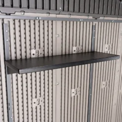 Lifetime 7x7ft Outdoor Storage Shed - Rough-Cut Grey -Garden Care Shop 13997403 5775000055102387