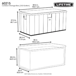 LIFETIME 568L Outdoor Storage Deck Box - Rough-Cut Brown -Garden Care Shop 13997406 1424999835348871